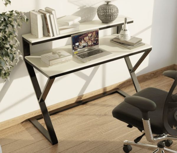 Desk with Elevated shelf