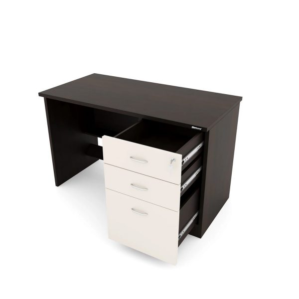 Dark Wood and White Office Desk