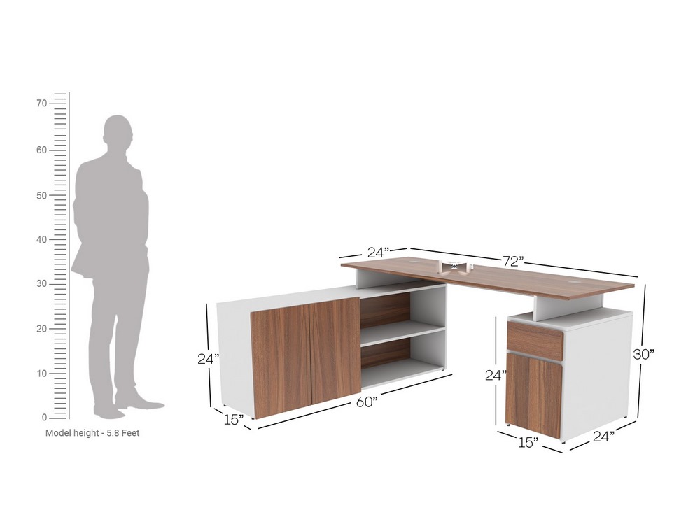 Gates Executive desk Light wood and white office desk