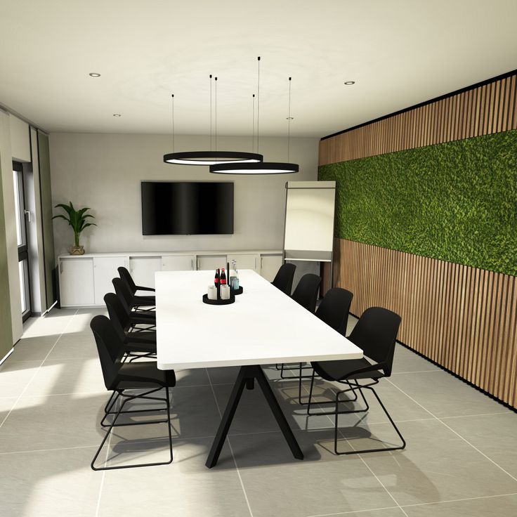 "A long, modern rectangular conference meeting desk featuring a minimalist solid white tabletop with rounded corners, supported by an architectural black metal A-frame trestle base."